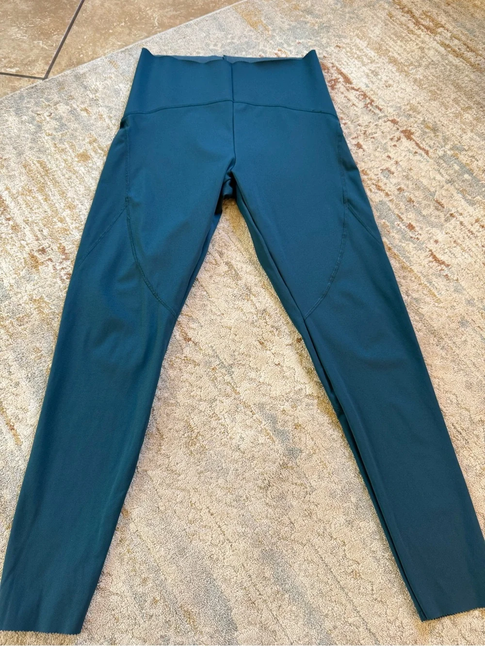OYSHO Women’s Comfortlux High Rise Dark Ocean Blue Green Leggings - Picture 6 of 12